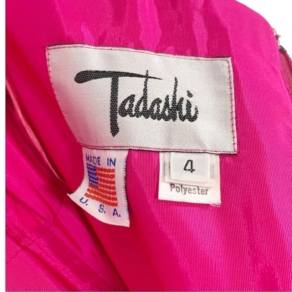 Vintage Tadashi Taffeta Strapless Feather Mini Cocktail Dress Size XS - Picture 8 of 9